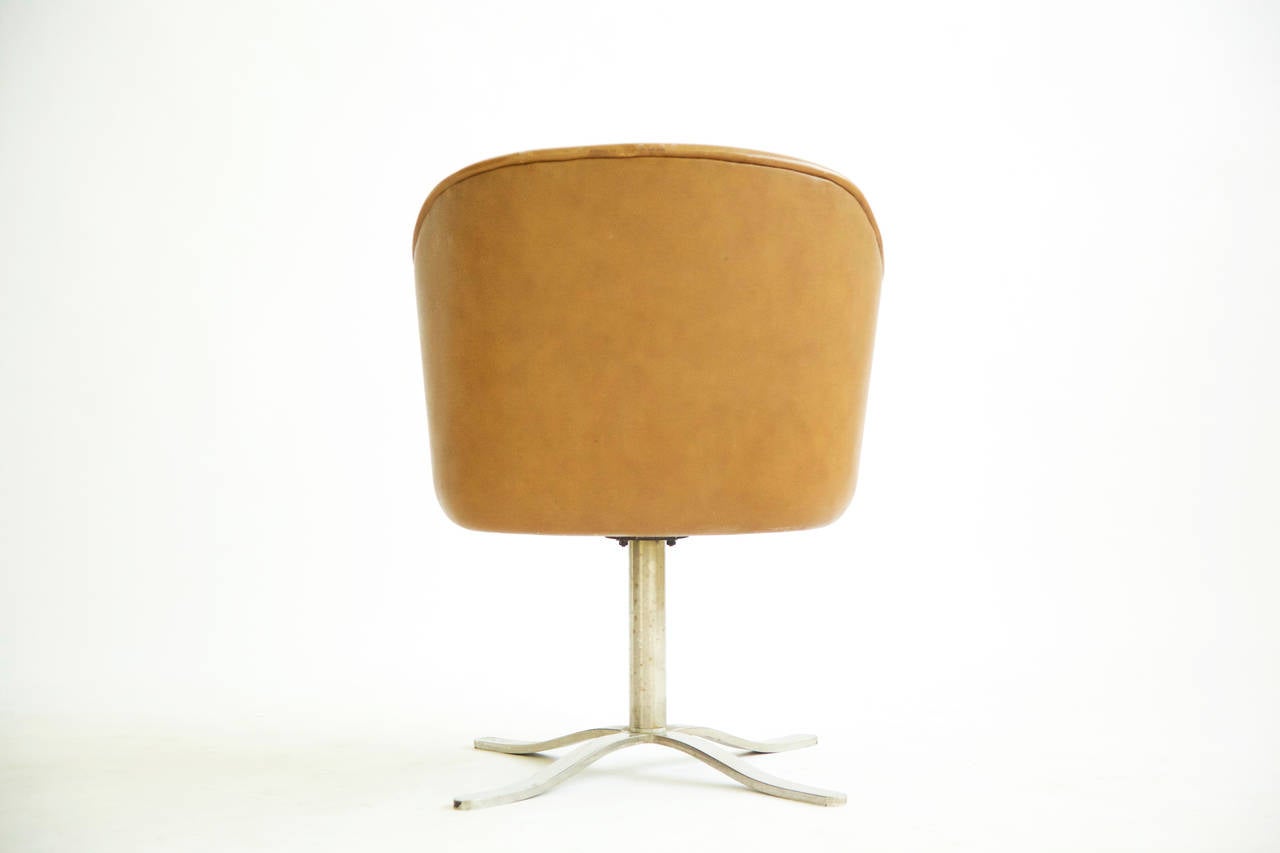Leather Nico Zographos Low Back Bucket Chair