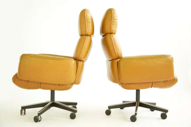yellow leather office chair