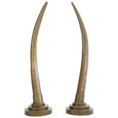 Monumental Art Deco Bronze Tusks