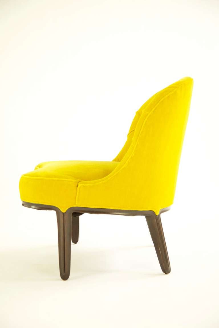 Wormley for Dunbar Tear Drop  Slipper Chair Model 5775
Original mohair upholstery.Tufted fixed back cushion.
