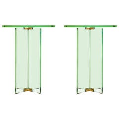 Pair of End Tables in the Style of Fontana Arte 12