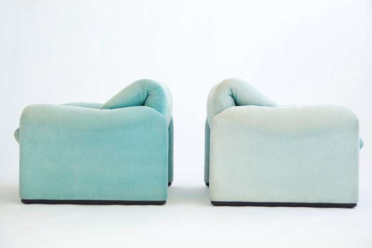 Mid-Century Modern Vico Magistretti Lounge Chairs and Ottoman