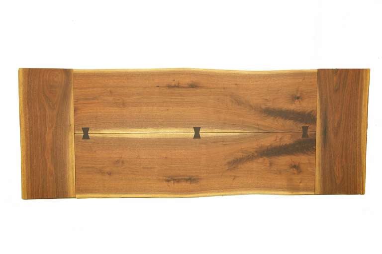 Mid-Century Modern George Nakashima Cross-leg Two Leaf Dining Table