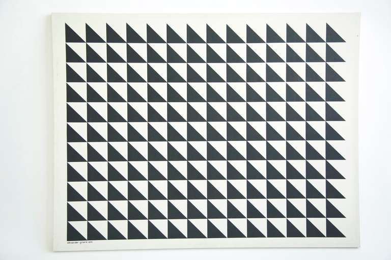 Black and White Triangles. Signed Alexander Girard 1972