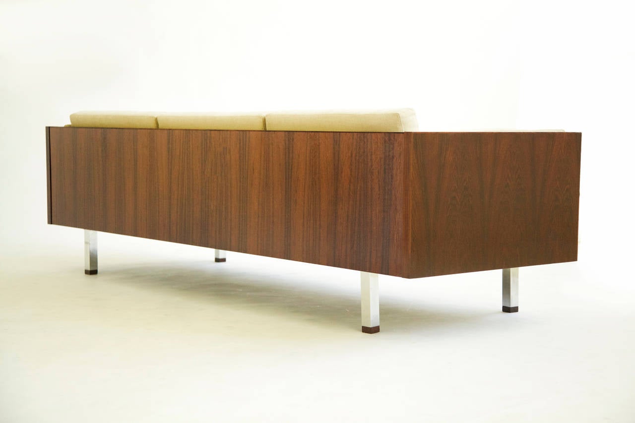 Milo Baughman Rosewood Cube Sofa In Excellent Condition In Chicago, IL