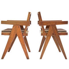 Pierre Jeanneret and Le Corbusier Pair of Armchairs