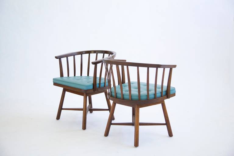 American Pair of Edward Wormley Revolving Chairs