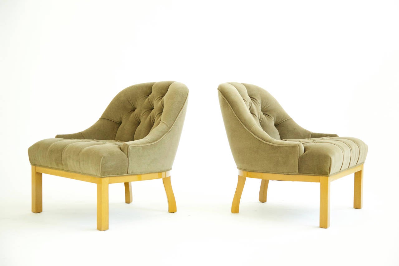 Mid-Century Modern Pair of Harvey Probber Slipper Chairs