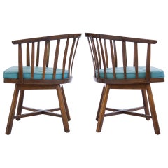 Vintage Pair of Edward Wormley Revolving Chairs