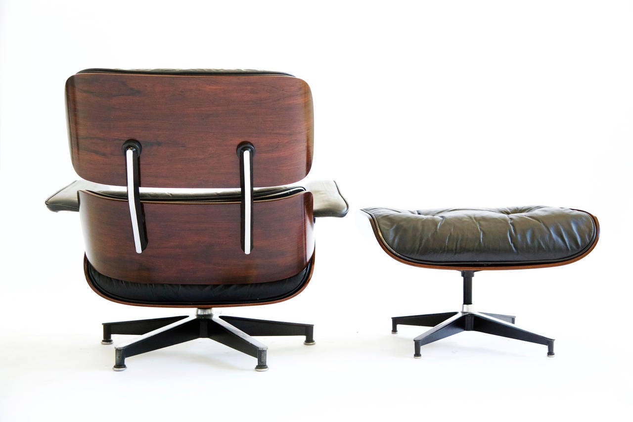 Rosewood Eames 670 Lounge Chair and Ottoman