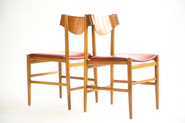 Mid-Century Modern Gianfranco Frattini Ribbon Back Dining Chairs