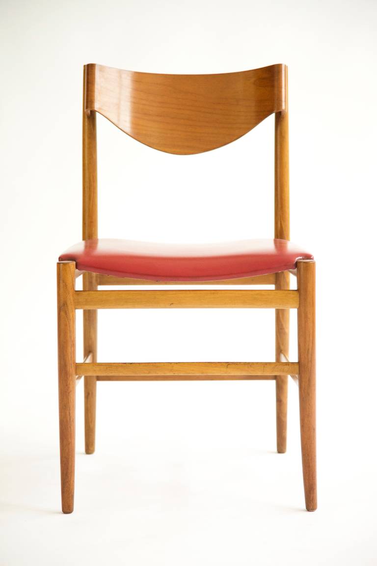 Italian Gianfranco Frattini Ribbon Back Dining Chairs