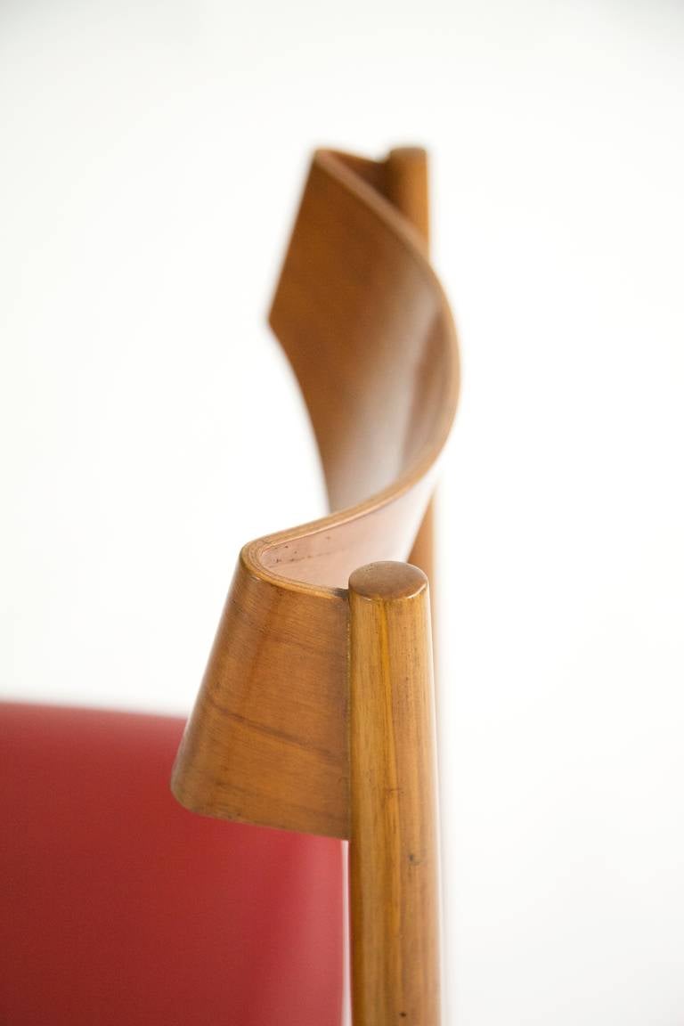 Teak Gianfranco Frattini Ribbon Back Dining Chairs