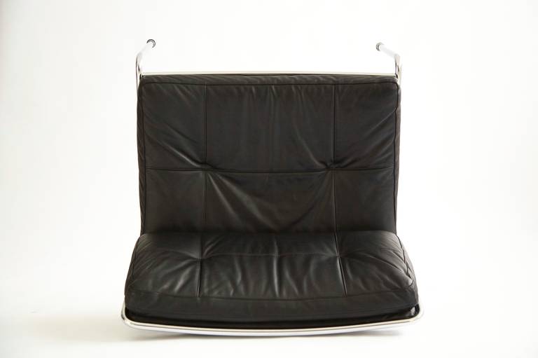 Leather Pair of Piero Lissoni Frog Lounge Chairs
