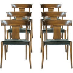 Set Of Six Classic Greek Klismos Dinning Chairs