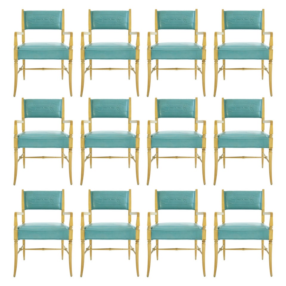 Tommi Parzinger Set of Twelve Dining Chairs