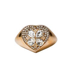 Yves Saint Laurent YSL Goldtone Sterling Heart Cuff 1