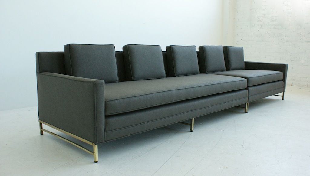 Paul Mc Cobb for Directional, Tuxedo Sofa Sectional.  Model 8006 right arm sofa,  3 seat sofa dims.(84