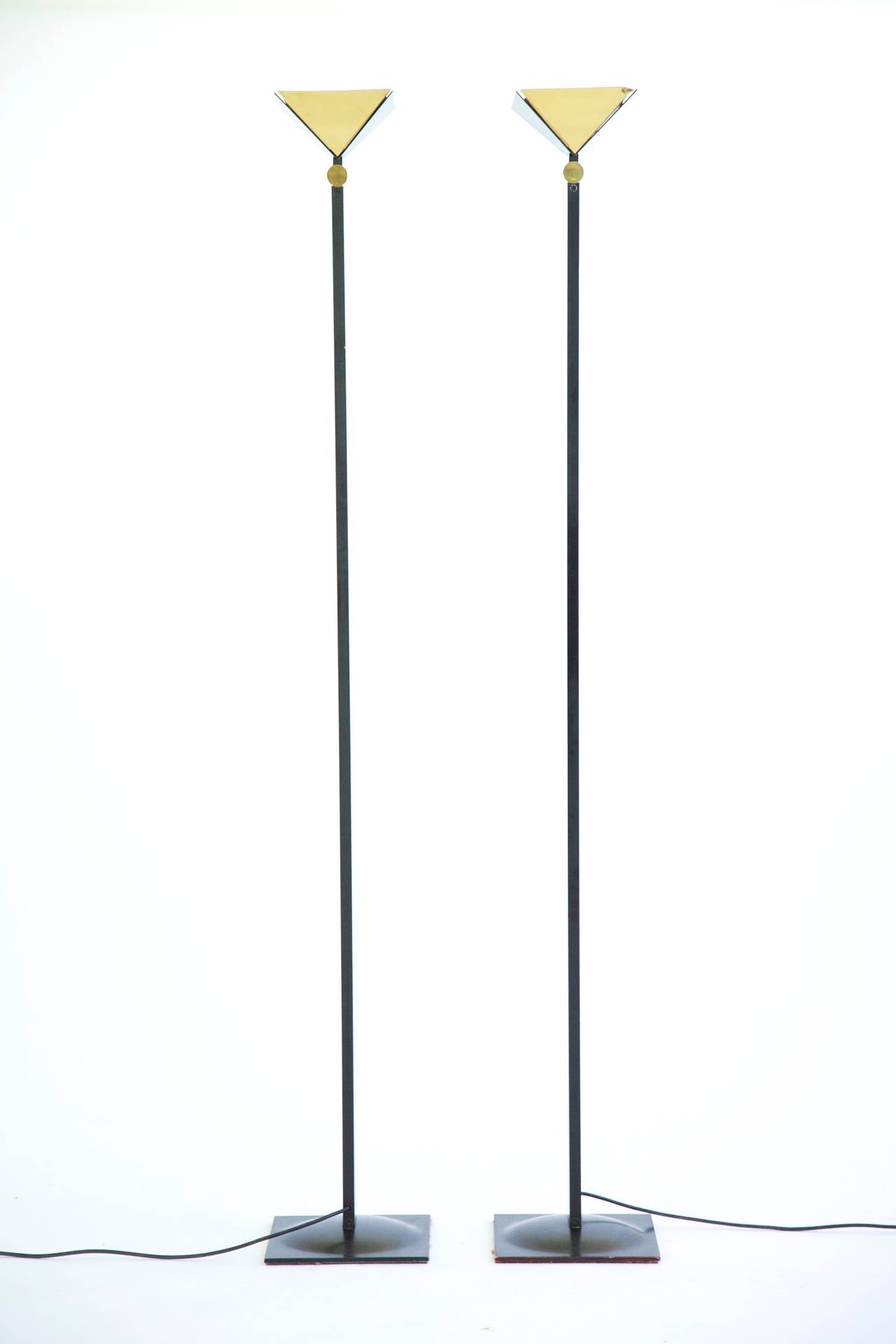 Mid-Century Modern Pair of Torchiere Floor Lamps