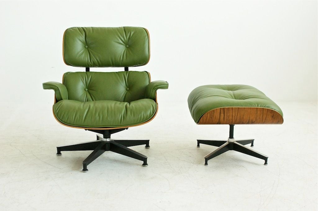 Eames for Herman Miller Rosewood 670 lounge chair and 671 Ottoman<br />
Reupholstered with Edelman leather.<br />
<br />
Ottoman measures: 25.5 w x 21 d x 16.5 h inches. Signed with applied manufacturer’s label to underside of each example: