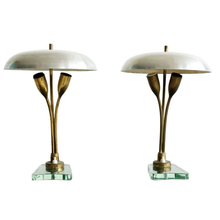 Pair of Tulip Lamps For Sale at 1stdibs