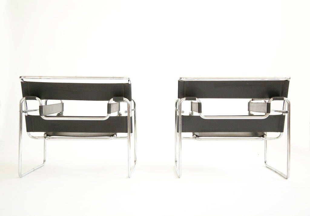Chrome Pair of Lounge Chairs by Marcel Breuer