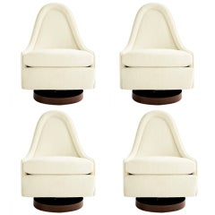 Vintage Set of Four Petite Slipper Chairs by Baughman