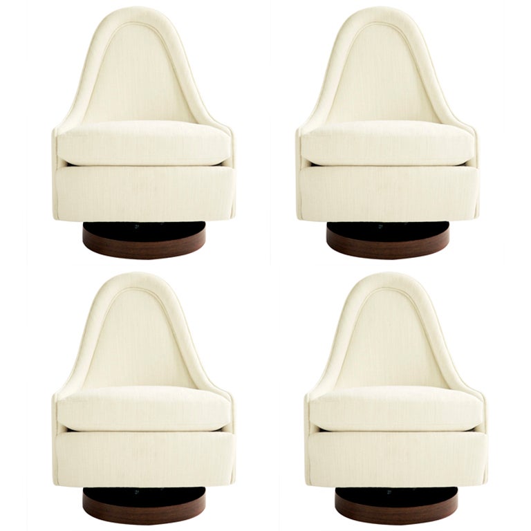 Set of Four Petite Slipper Chairs by Baughman