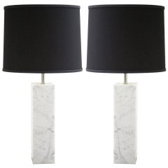 Pair of Knoll Marble Table Lamps
