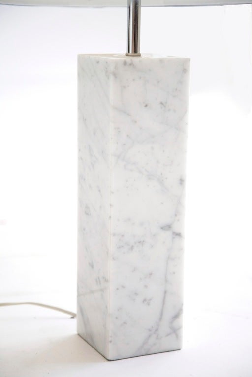 Late 20th Century Pair of Knoll Marble Table Lamps