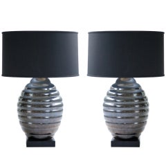 Pair of Marbro Beehive Lamps