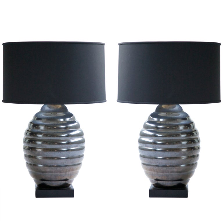 Pair of Marbro Beehive Lamps