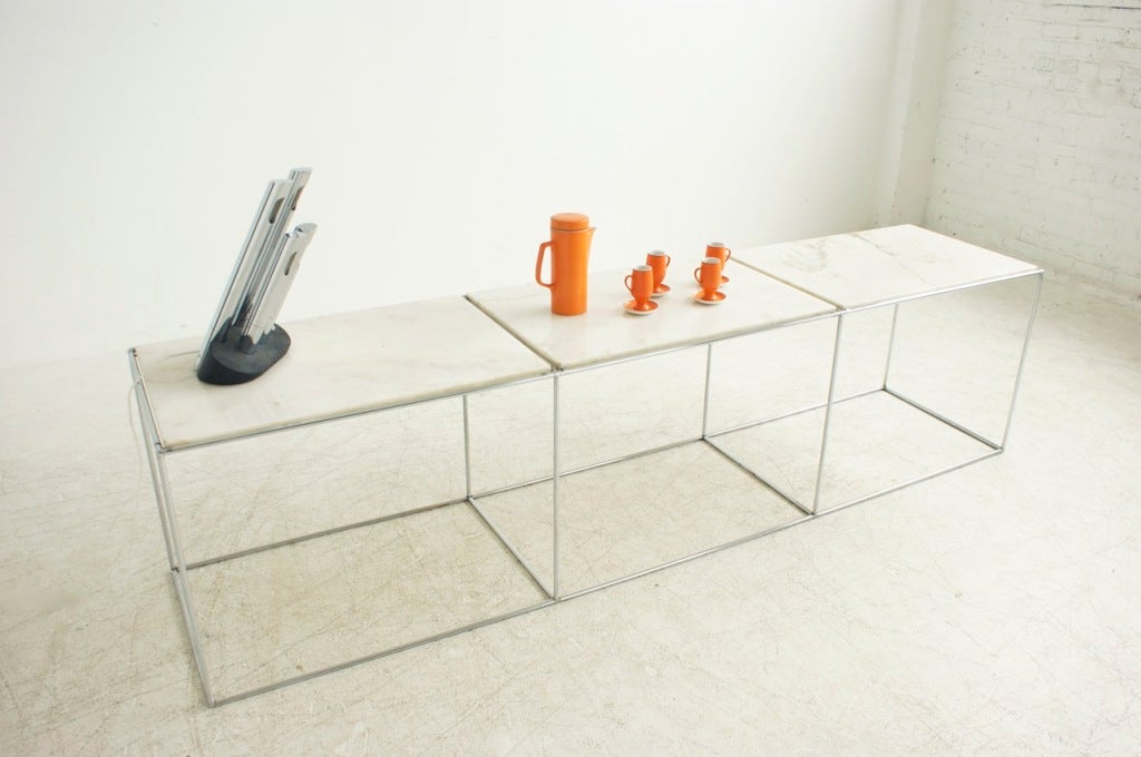 Metal Abstracta Shelving Sofa Table For Sale