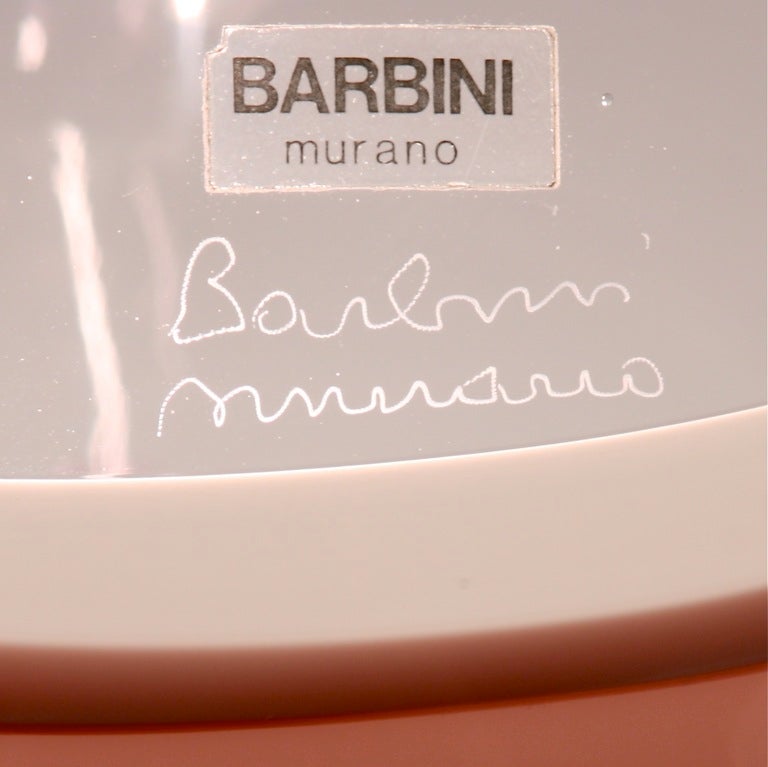 Very Rare Vintage Alfredo Barbibi Murano Lamp - Signed In Excellent Condition In San Francisco, CA