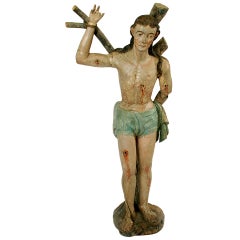 A Stunning 18th Century Spanish Colonial Saint Sebastian Santo