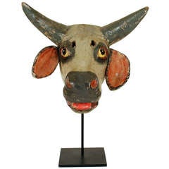 A Large and Impressive Vintage Mexican Torito Mask - Museum Deaccessioned