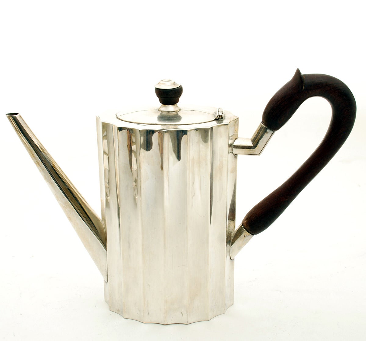 Good Vintage Mexican Art Deco Period Sterling Silver Coffee Service In Excellent Condition For Sale In San Francisco, CA