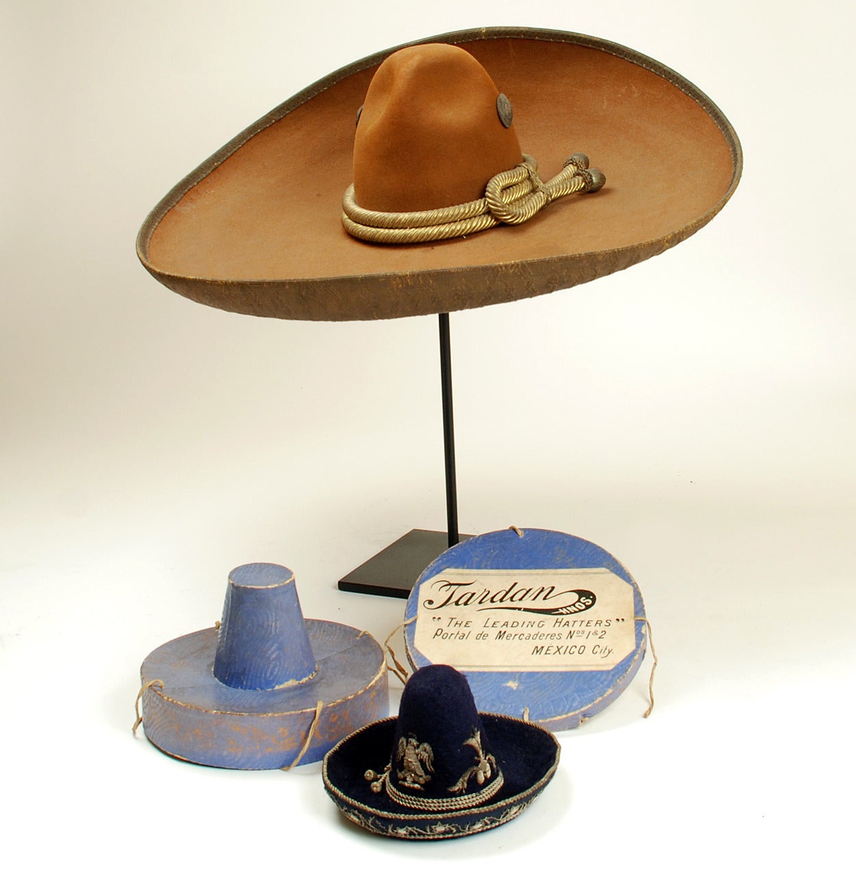 Extremely Rare Antique Mexican Tardan Company Salesman Sample Sombrero For  Sale at 1stDibs | tardan hats mexico city