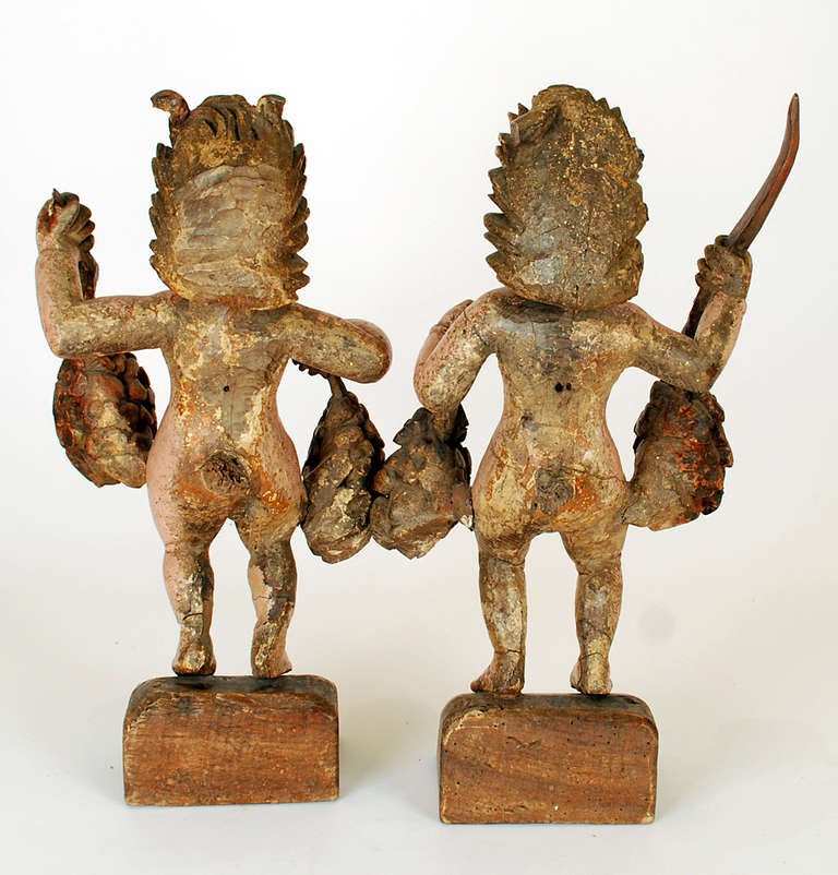 Wood A Pair of Fabulous 18th Century Flemish Cherubs For Sale