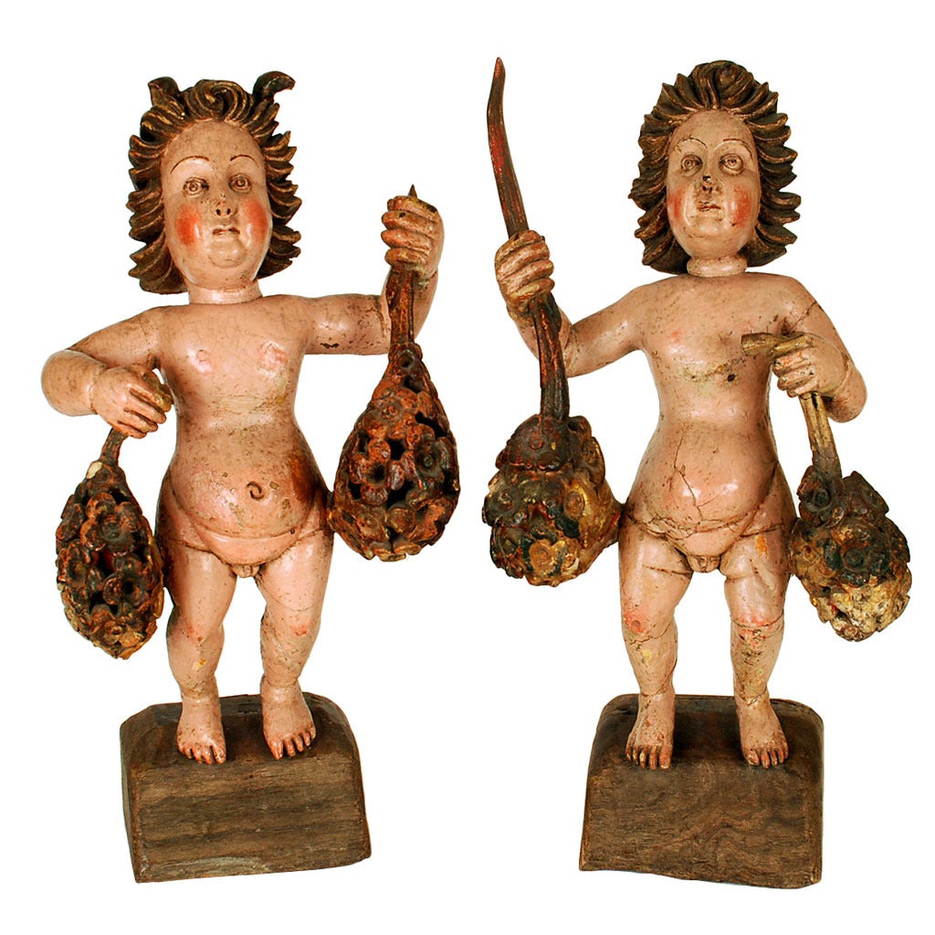 A Pair of Fabulous 18th Century Flemish Cherubs For Sale