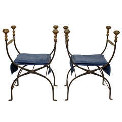 A Pair of Good Antique Italian Savanarola Chairs