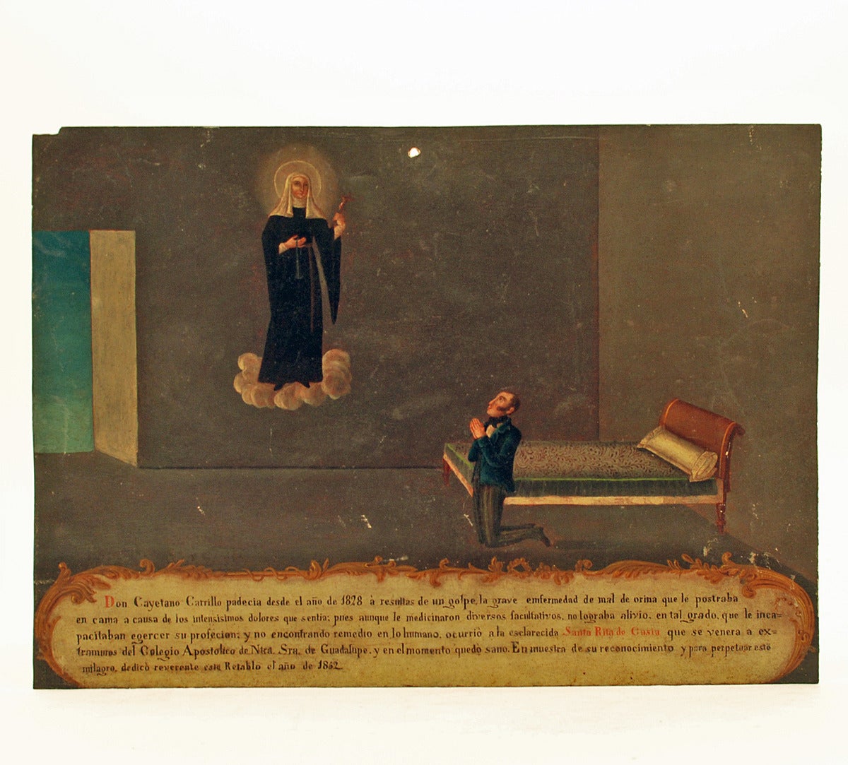 A Good Early 19th Century Ex-Voto Retablo Painting For Sale