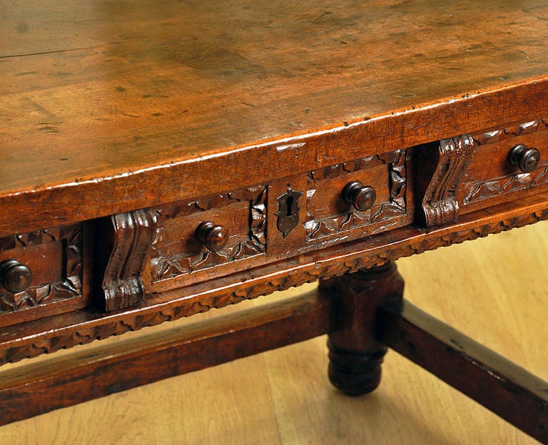 18th Century and Earlier A Superb 18th Century Spanish Baroque Center Table For Sale