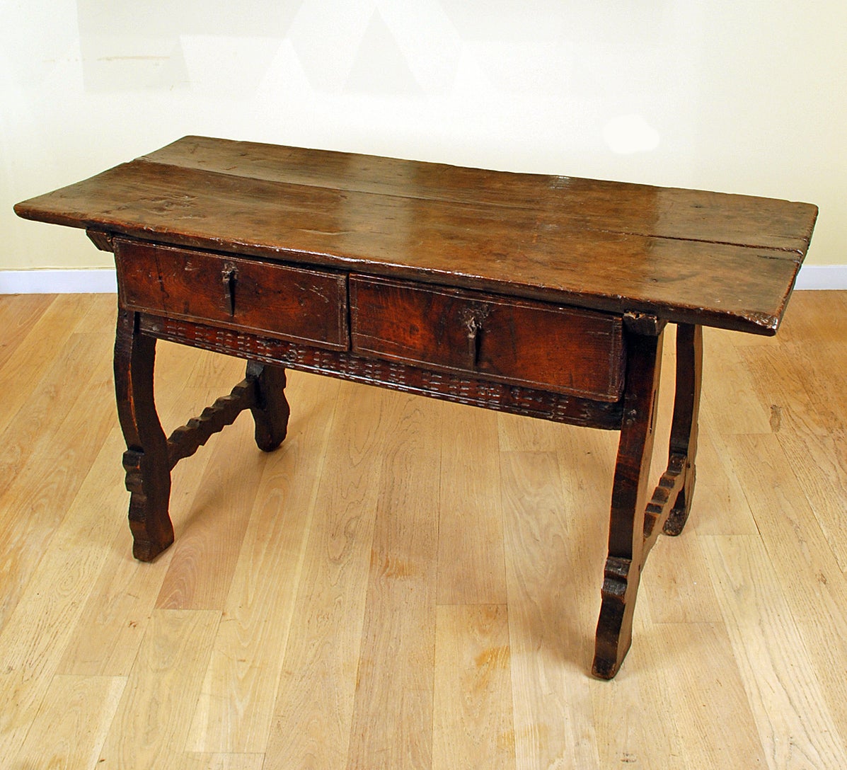 18th Century Spanish Baroque Period Chestnut Desk For Sale