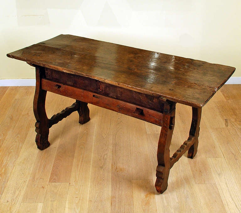 Walnut 18th Century Spanish Baroque Period Chestnut Desk For Sale