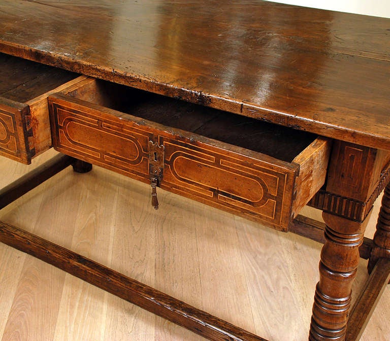 18th Century Spanish Baroque Period Walnut Center Table In Excellent Condition In San Francisco, CA