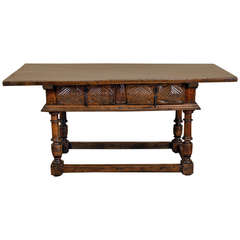 Fine 17th Century Spanish Baroque Period Walnut Library Table