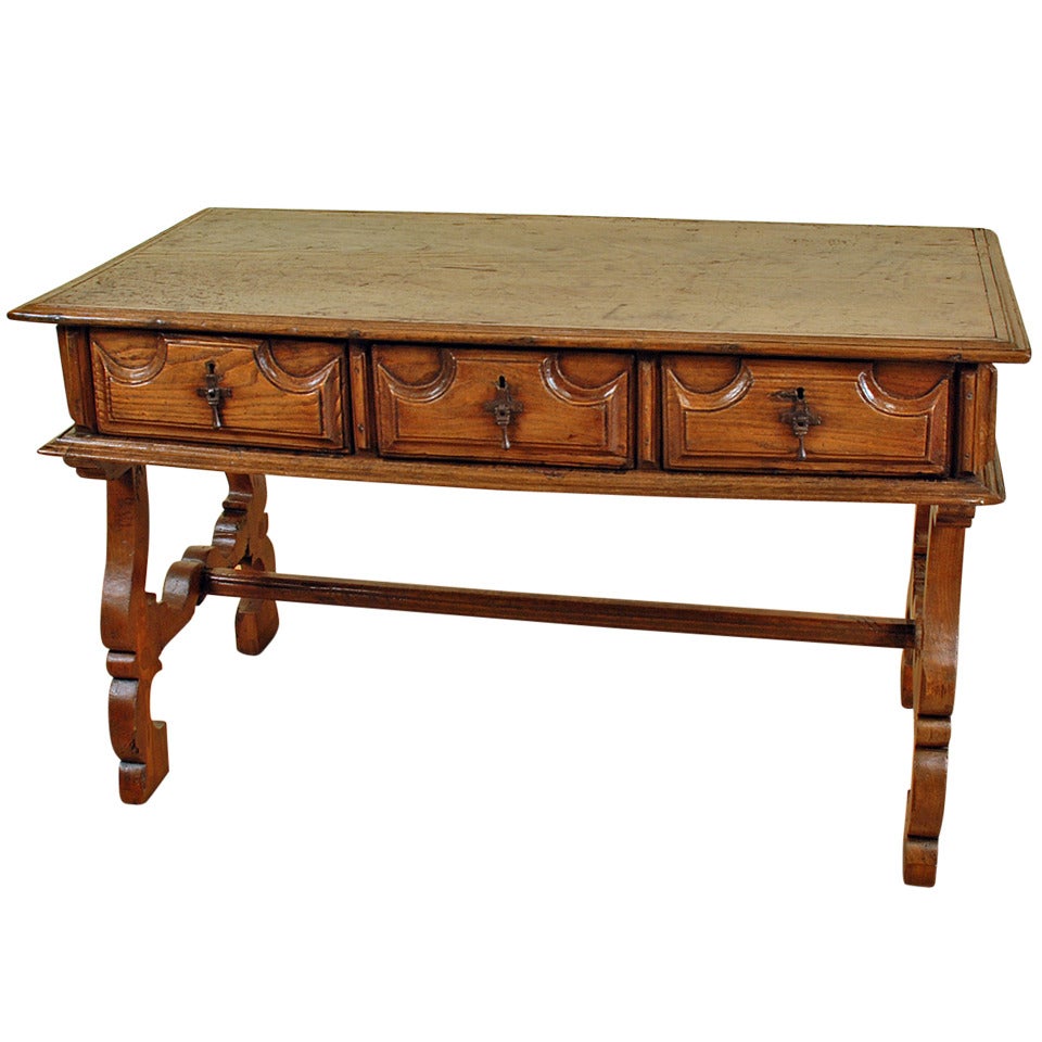 A Fine 18th Century Spanish Baroque Period Chestnut Desk For Sale