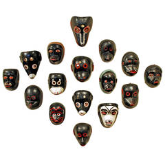 Superb Collection of 16 Antique Guatemalan Mico and Monkey Masks
