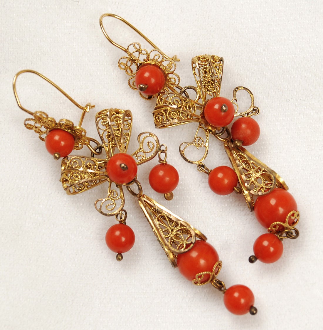 mexican gold filigree earrings